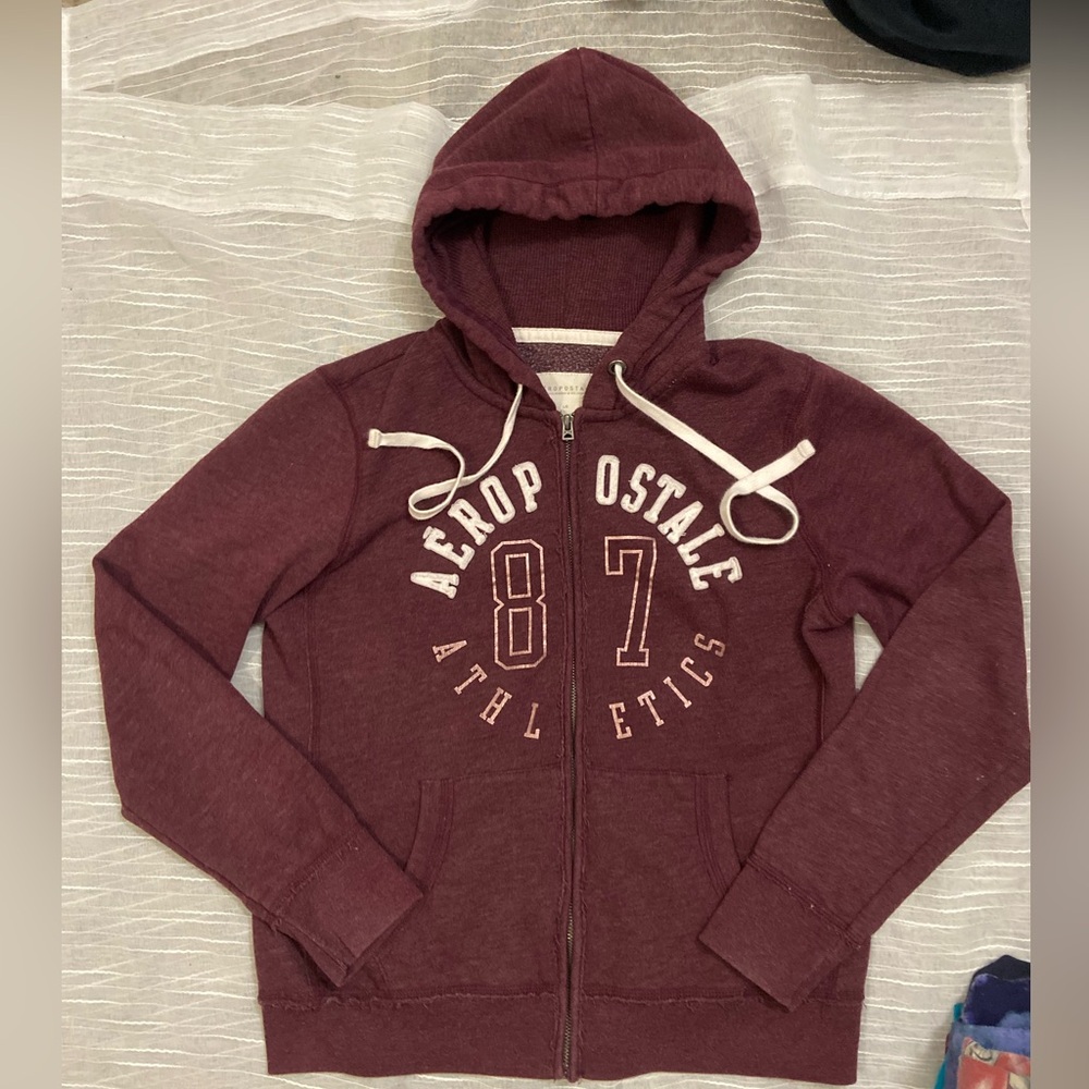 Aeropostale Burgundy Zip-Up Jacket